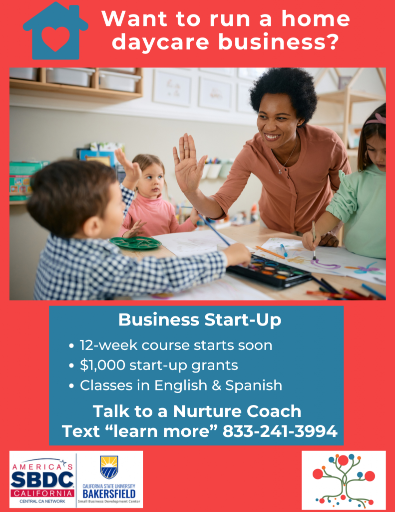 Nurture child care training program with three children and an African-American woman playing with them