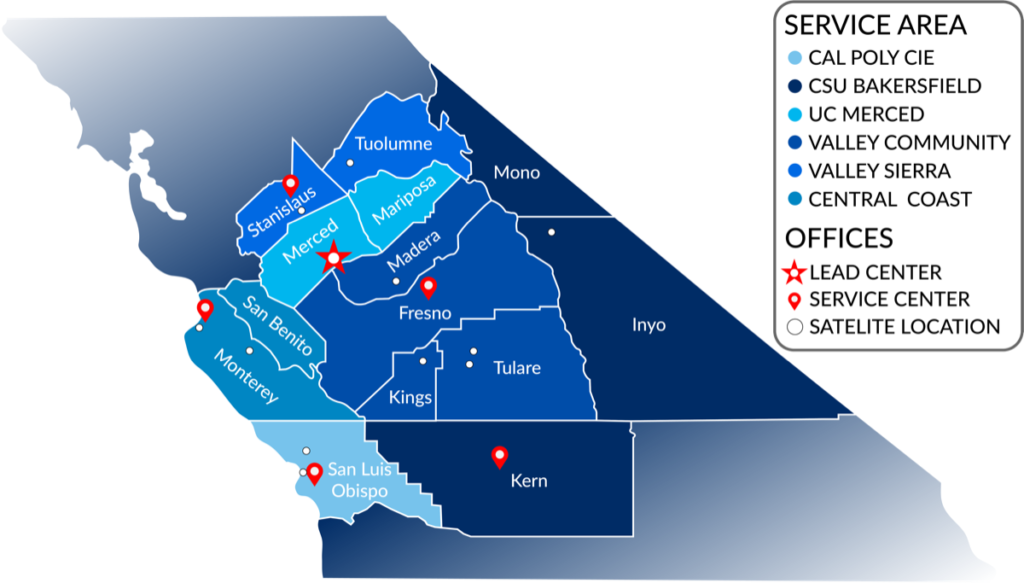 Map of central ca service area